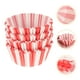 thumbnail image 3 of 100 moldes de papel para muffins con rayas rojas y blancas, para hornear y cupcakes., 3 of 8