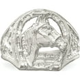 thumbnail image 5 of Sterling Silver Horseshoe With Horse Head Ring (Size 11) Made In United States qr134-11, 5 of 5