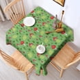 thumbnail image 2 of Red Mushroom Frog Green Pattern Square Tablecloth,Waterproof Square Table Cover,Wipeable Spillproof Washable Table Cover for Home Kitchen Party Decor 42"X42"(107x107cm), 2 of 6