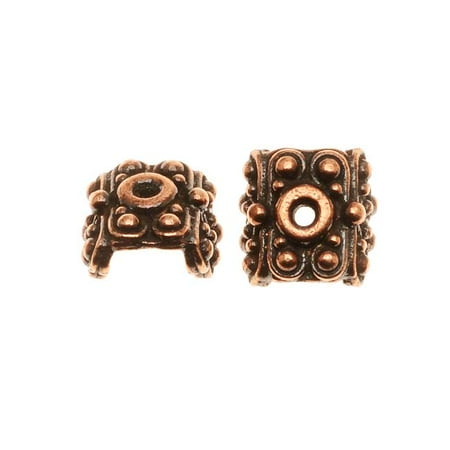 Eagle Head Pendant Bead - Copper Plated Pewter Raja Bead Pendant Caps 5.6mm (2)