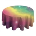 thumbnail image 4 of Colorful Tie Dye Nebula Pattern Round Tablecloth 60"x60",Wrinkle Wipeable Table Cloth for Kitchen Dining Room Picnic Patio Party, 4 of 6