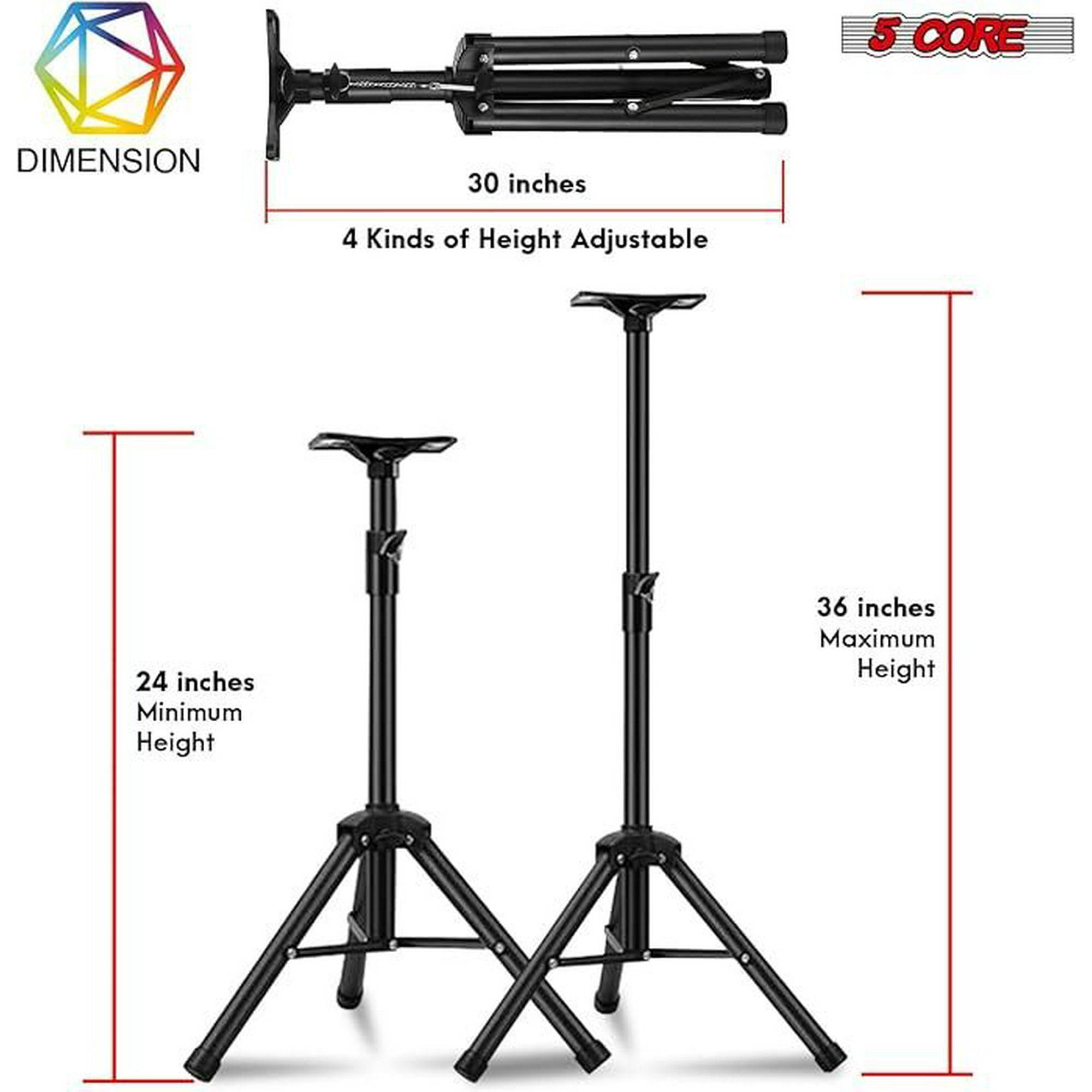 Core Speaker Stand Tripod Floor Heavy Duty Adjustable 24 to 36