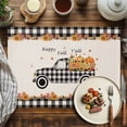 thumbnail image 4 of Thanksgiving Pumpkin Truck Placemats Set of 2 Fall Harvest Sunflower Heat Insulated Linen Place Mats, Washable Stain-Proof Table Mats for Dining Tables Holiday Decor 13x19inch, 4 of 9