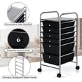 thumbnail image 6 of 6-Drawer Rolling Storage Cart, Multifunctional Art Craft Tools Organizer on Wheels, Heavy Duty Utility Mobile Storage Trolley w/ 2 Lockable Wheels for Home Office School (Black), 6 of 9