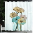 thumbnail image 3 of Ambesonne Gerber Daisy Shower Curtain, Spring Print Flowers, 69"Wx70"L, Dark Mustard, 3 of 4