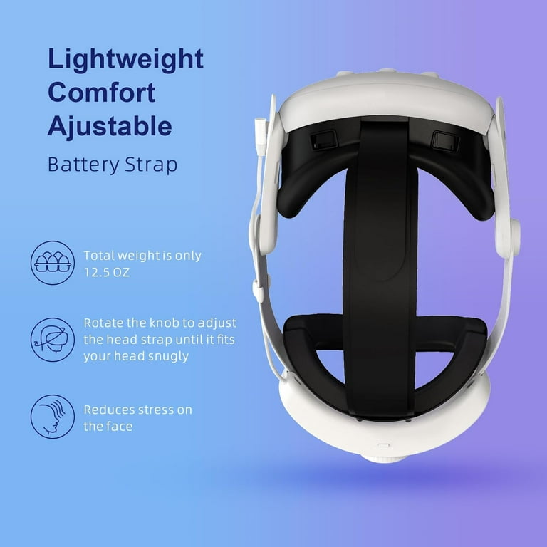 RGB Head Strap for Meta Quest 3, MTomatoVR Replacement Strap Built-in  8000mAh Battery Pack, Fast Charging Enhance 5-7 Hours Gaming Time, VR