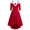 thumbnail image 1 of Faithtur Femmes Robe de Noël Décolleté Épaule Profonde en V Spaghetti Robe, 1 of 6