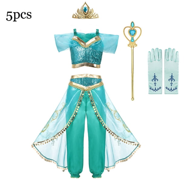 Disfraz de princesa Disney para niña, lámpara mágica de Jasmine Aladdín, ropa de fiesta de Carnaval y Halloween, Vestidos para niños pequeños, Cosplay de cumpleaños