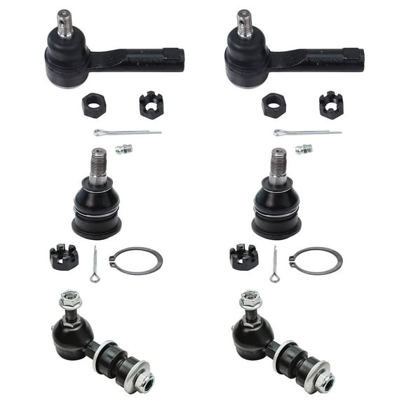 Detroit Axle - 6pc Front Suspension Kit for 00-06 Nissan Sentra, 2 Outer Tie Rod Ends 2 Lower Ball Joints 2 Sway Bar Links 2000 2001 2002 2003 2004 2005 2006 Replacement