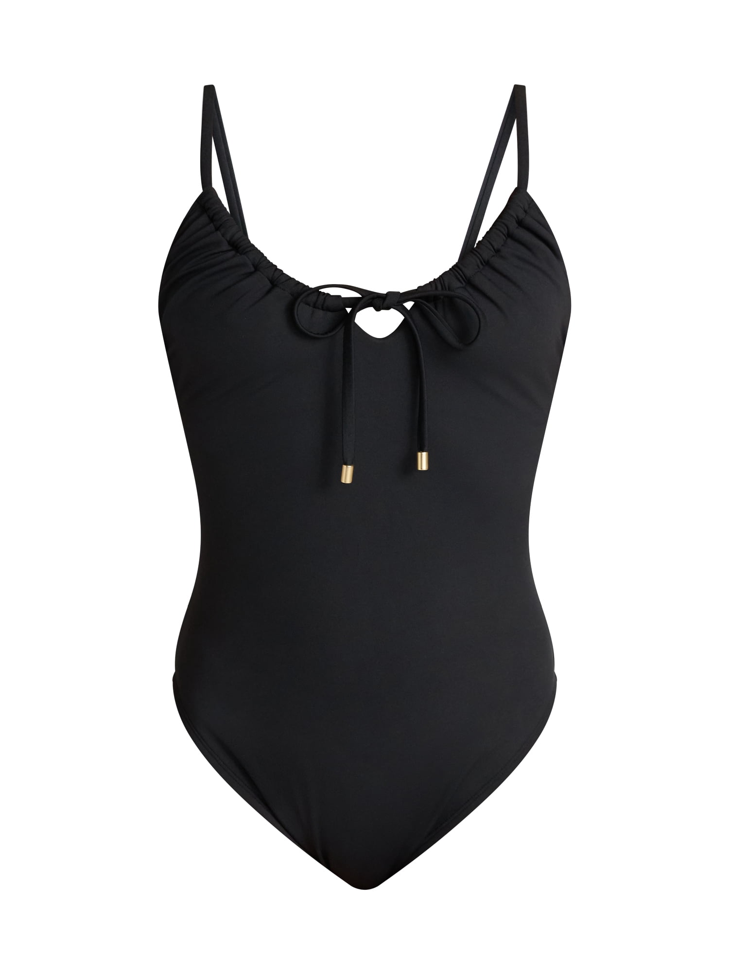 Time and Tru Women’s and Women’s Plus Tie Front One Piece Swimsuit, Sizes XS-2X