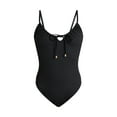 thumbnail image 5 of Time and Tru Women’s and Women’s Plus Tie Front One Piece Swimsuit, Sizes XS-2X, 5 of 5