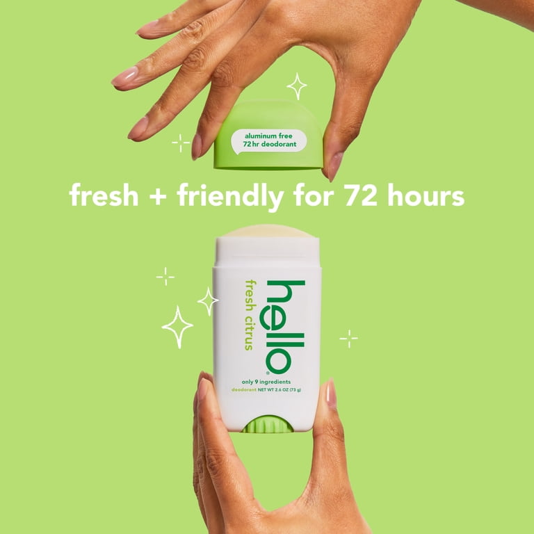 Hello Fresh Citrus Aluminum-Free Deodorant, 72-Hour photo 4