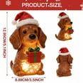 thumbnail image 3 of Christmas Outdoor Decoration Dog Statue,Light Cute Dog Sculpture with Santa Hat & Lights for Garden and Yard,Indoor Holiday Décor Gift,Cute Holiday Ornament, 3 of 9