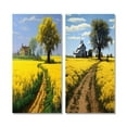 thumbnail image 2 of Designart "Countryside Spring Fields Farm Road I" Meadow Wall Art Set Of 2 - Traditional Yellow Gallery Wall Set For Home Decor, 2 of 6