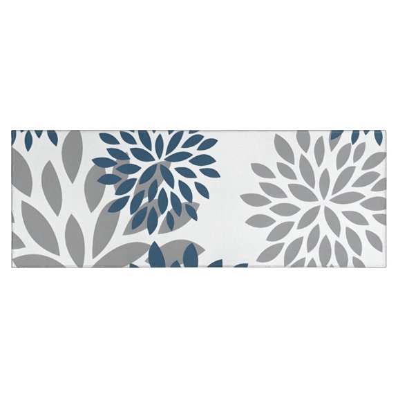 Purple Floral and Petal Pattern Kitchen Rug Mat,Kitchen Runner Rugs Non Skid Washable,Decorative Kitchen Floor Mats for Kitchen,Sink,Laundry,17"X47"