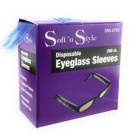 Soft 'N Style Disposable Eyeglass Sleeves, Protects client’s eyeglass frames from chemicals during hair treatments. By Soft N Style