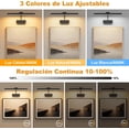 thumbnail image 4 of Lámpara de Cuadros Inalámbrica con Remote Control, Apliques de pared Recargable 4000mAh, 360°Ajustable, 3 Temperaturas de Color, iluminacion hogar para Dormitorio, Galería（38CM, Negro), 4 of 9