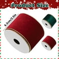 thumbnail image 2 of HomelyJoy Red Velvet Ribbon with Gold Trim, 2.5 Inch Extra Wide Luxury Red and Gold Velvet Wired Ribbon for Christmas Tree Ribbon, Wreath Decor, Gift Wrapping Bows, Crafts and Holiday Home Decor, 2 of 2