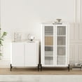 thumbnail image 2 of Abbey Modern 2-Piece Accent Storage Cabinets in White, 2 of 15