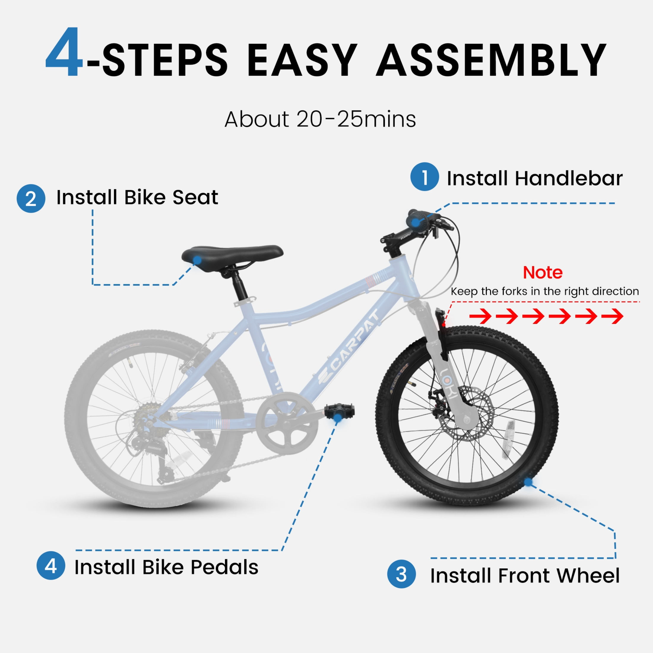 Nyddle 20 Inch Kids'Bike,Boys & Girls Mountain Bike for Ages 8-12,7-Speed Youth Bicycle,Front Suspension,Disc Brake & Rear V-Brake,High-Steel Frame,Blue