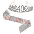 thumbnail image 1 of Women Glittering Rhinestone Letter Print Sash Tiara Set Birthday Party Supplies, 1 of 5