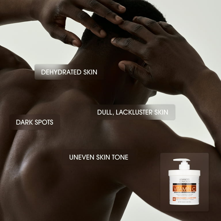 Advanced Clinicals Brightening Vitamin C Body Cream for Dark Spots and Age Spots. 16 OZ