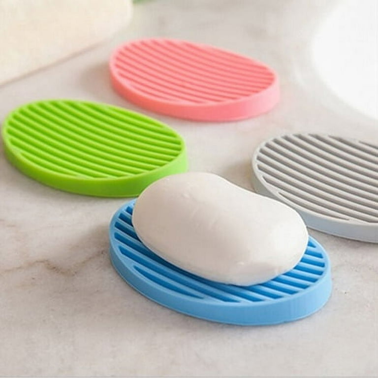 Creative Oval Shape Soap Dish Soap Case Silicone Box Shower