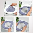 thumbnail image 4 of Juego de 4 Fundas para Asiento de Inodoro, Funda para Asiento de Inodoro, Asiento de Inodoro de Tela Cálida Lavable, Antibacteriano, con Lazo para Colgar, Extra Cálida y Lavable (4 Colores) JAMW Sencillez, 4 of 5