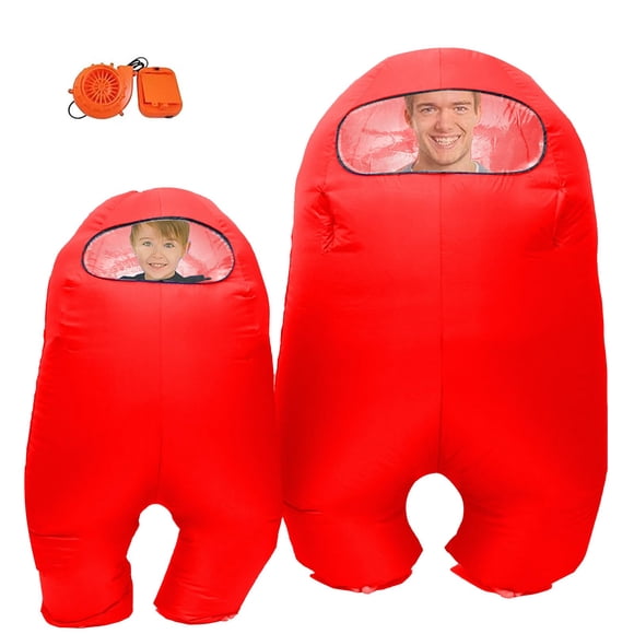 Disfraz inflable de astronauta espacial FANFX, traje rojo para adulto