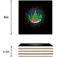 thumbnail image 3 of FMSHPON Merry Christmas Xmas Tree Winter Christmas Set of 4 Coaster for Drinks, Absorbent Ceramic Stone Coasters Cup Mat with Cork Base for Home Kitchen Room Coffee Table Bar Decor, 3 of 4