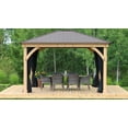 thumbnail image 2 of Yardistry 12' x 14' Meridian Hardtop Gazebo Mosquito Mesh Kit, Beige, 2 of 3