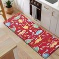 thumbnail image 5 of Red Cartoon Dinosaurs Arrows Pattern Kitchen Rug Mat,Kitchen Runner Rugs Non Skid Washable,Decorative Kitchen Floor Mats for Kitchen,Sink,Laundry,17"x47.2", 5 of 7