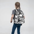 thumbnail image 5 of Naloa Skull and palm leaves Print Lightweight DayBackpack Suitable for school, work, shopping, travel, etc., 5 of 5