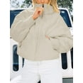 thumbnail image 2 of IFJIM Womens Winter Short Warm Puffer Jacket Baggy Zip-Off Coat Beige XS, 2 of 5