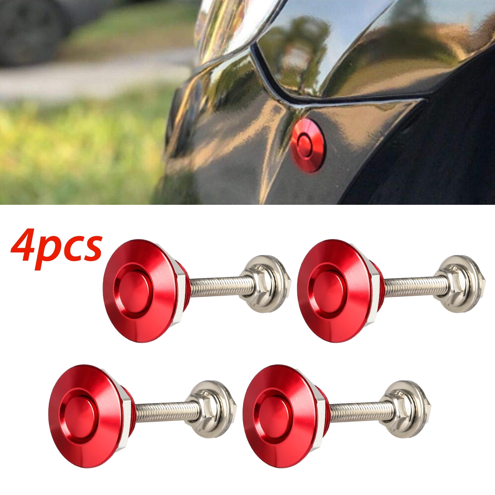 X AUTOHAUX 2 Set Blue Silver Tone Bumper Quick Release Latch License Plate Clip Hood Pins Lock for Car 1.25 100mm