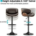 thumbnail image 5 of Aowos Bar Stools Modern Adjustable Swivel Barstools, Armless Kitchen Counter PU Leather Upholstered Bar Stool Island Barstool with Back Set of 3, Brown, 5 of 8