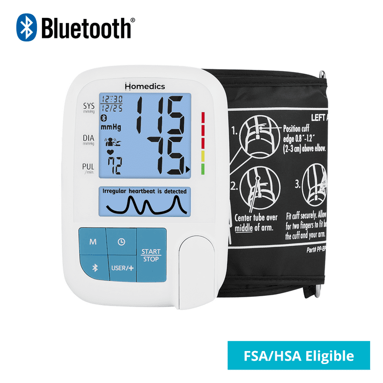 Available at Walmart, The Homedics Blood Pressure Monitor does it all! Not  only is it accurate, but it's also portable and easy to use. Our Smart  Measure Technology ensures