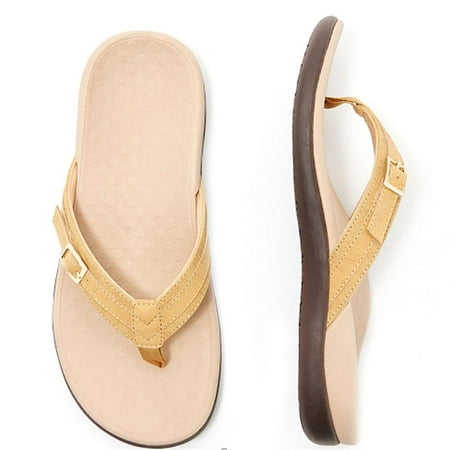 

Vionic Thong Sandals With Buckle Women Casual Non-slip Flip-flop Beach Sandal-Yellow-40(WESELLER)