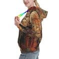 thumbnail image 2 of Fotbe Majestic Cosmic Lion Pattern Womens Long Sleeve Hoodie, Pullover Hooded Sweatshirt, Kangaroo Pocket Hoodie with Eye-catching Drawstrings-X-Large, 2 of 7