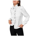 thumbnail image 2 of Clothing 2025 Super Soft Wrinkle Free Button Down Shirts for Women Formal Work Dress Blouses Tops Womens Button Down Shirts Boyfriend Long Sleeve Oversized Blouses Tops, 2 of 9