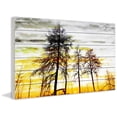 thumbnail image 3 of Parvez Taj  - Trees Against Gold Sky Painting Print on White Wood - Multi-Color 36 x 24, 3 of 5