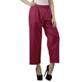 thumbnail image 2 of Moomaya Solid Color Elastic Waist Pants Cotton Narrow Fit Straight Women Pants For Kurti, 2 of 6