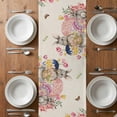 thumbnail image 4 of Table Runner 90 Inches Long for Kitchen Dining, Bunny Easter Dresser Scarf Farmhouse, Dining Table Decorations for Wedding/Parties, Eggs Spring Floral Butterfly Leaves Rustic 13 x 90 In, 4 of 8