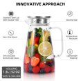 thumbnail image 2 of UPTRUST 52 oz Glass Pitcher with Stainless Steel Lid Water Carafe with Handle, Clear Good Beverage Pitcher for Homemade Juice & Iced Tea, 2 of 7