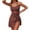 ❉062-Coffee, variant on Junur One Piece Swim Dress Swimsuits for Women Tummy Control Swimdress Skirt Bathing Suit Sleeveless Solid Round Neck S-XXL