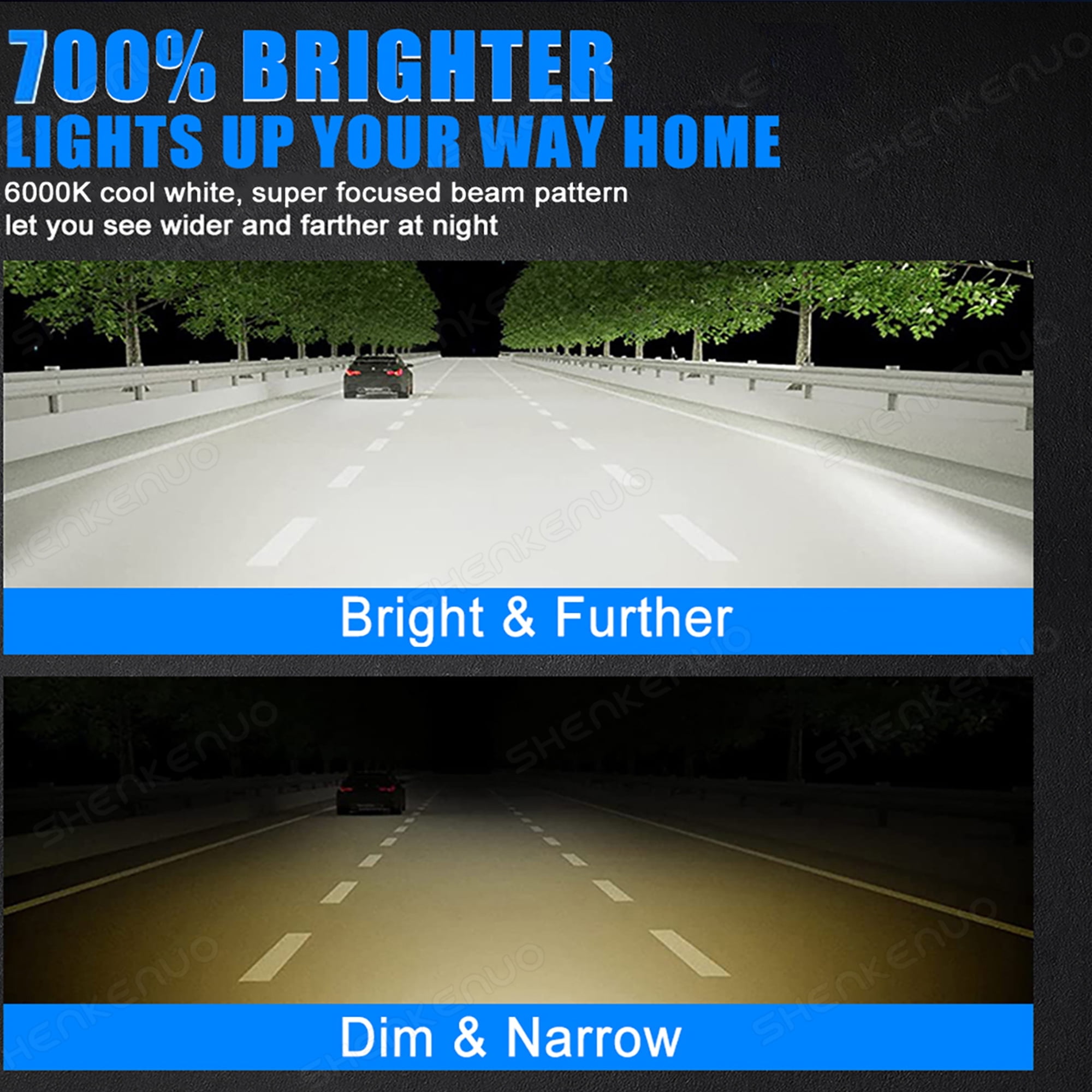 Car bulbs For 2015-2021 Dodge Challenger LED Headlight Bulbs 9012 High Low Beam H11 Fog Light Kit 20000LM 6000K White 4PCS