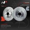 thumbnail image 4 of A-Premium Front Vented Drilled and Slotted Disc Brake Rotors Set Compatible with Chrysler Sebring 2001-2006, Cirrus 1995-2000, 4 of 8
