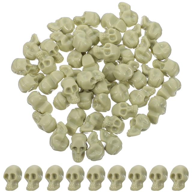 50pcs Halloween Skull Props Toys Funny Plastic Skeleton Children Party Favors Tricky Toys DIY Gift Accessary