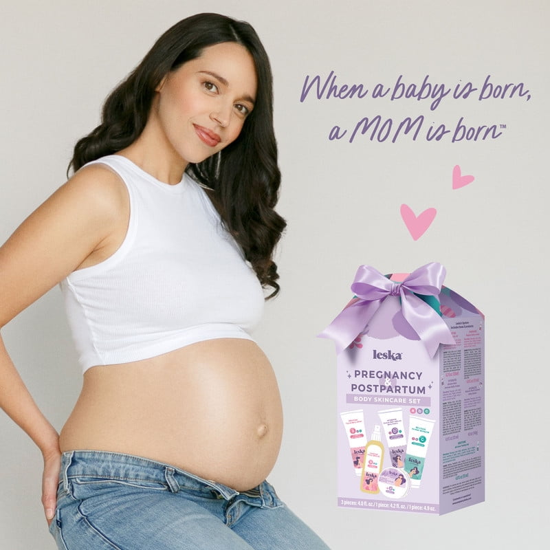 Leska Complete Maternity Set of 5 | Belly Lotion, Belly Oil, Stretch Mark Cream & Butter, Toning Gel | Pregnancy & Postpartum Skin Care System | New Mom Gift (4–4.93 oz each)