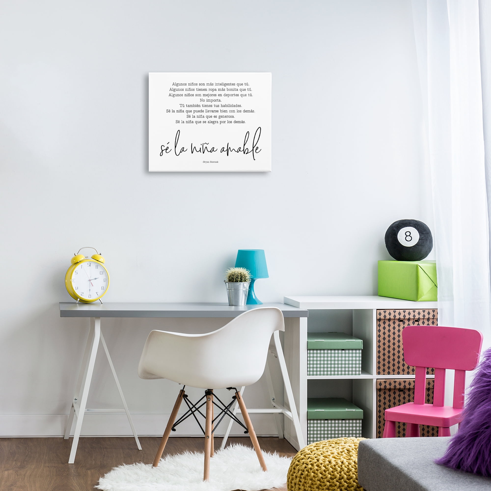 Stupell Industries Se la Niña Amable Inspirational Quotes & Sayings Painting Wrapped Canvas Art Print Wall Art, 20 x 16